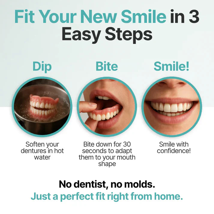 🌎Ends Today: 70% OFF! ⏰ Custom-Fit Full Functional Dentures Make you more confident
